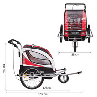 Nouvelle plateforme de remorque 2-EN-1 à trois roues pour vélo de bébé, en acier inoxydable, étanche, pour le shopping, la plage, les loisirs, les voyages en extérieur, OEM