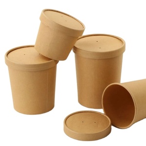 ชามซุปกระดาษแบบใช้แล้วทิ้งขนาด20ออนซ์ถ้วยกระดาษคราฟท์สำหรับเรือ - Product Image 1