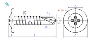 Tornillo Autorroscante de Cabeza Plana, Tornillo Autoperforante de Cabeza Plana Grande, Tornillo Galvanizado, Fabricante de <span class=keywords><strong>Pernos</strong></span> y Tuercas - Product Image 2