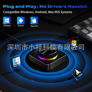 DXN-01 Aluminum alloy customizable volume control, one-key mute, play/pause knob, <b>keyboard</b>/<b>mouse</b> L748 - Product Image 3