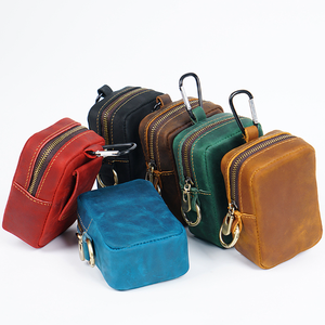 Bolsa de Cuero Genuino de Vaca de Grano Completo, Diseño Personalizado OEM ODM, Bolsa Pequeña con Cierre, Monedero, Bolsa de Cintura, Bolsa de Almacenamiento de Cuero Crazy Horse - Product Image 5