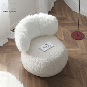 Đồ Nội Thất Phòng Khách Hiện Đại Bắc Âu Thiết Kế Mới Trắng Teddy Vải Giải Trí Ghế Vàng Kim Loại Boucle Little <span class=keywords><strong>Petra</strong></span> Lounge Ghế - Product Image 2