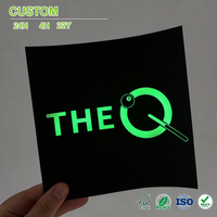 Étiquettes lumineuses personnalisées vert néon, emblème de club de piscine, autocollant lumineux noir pour salle de jeux, bar, fournisseur en gros