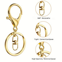 Accessoires de mode de luxe en gros en alliage de zinc, porte-clés avec mousqueton et anneau porte-clés, pour cadeaux femme, breloque de sac, breloque de sac à main