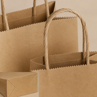 Sac de courses en papier kraft avec poignée torsadée, personnalisé