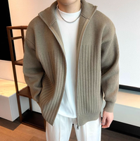 Cardigan en tricot rayé pour homme, nouvelle collection automne-hiver, veste chaude de style britannique pour affaires