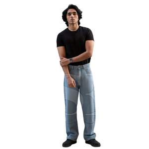 Pantalones Vaqueros de Mezclilla para Hombre, de Alta Calidad, Tejidos, Lavados, Transpirables, Casuales, Rectos, con Múltiples Bolsillos, Personalizados - Product Image 1