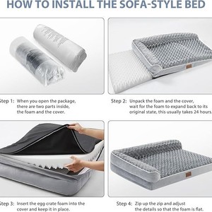 Deluxe Orthopedic Dog Bed for Large & Medium Dogs, Four-Seasons Breathable <b>Pet</b> <b>Sofa</b> Bed Washable Rectangular Soft Cat & Dog - Product Image 5