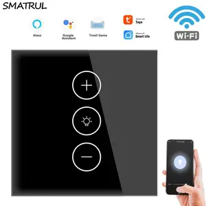 Casa Padrão da UE Luz Inteligente Interruptor De Luz WiFi Interruptor Dimmer Para Amazon Alexa/Google