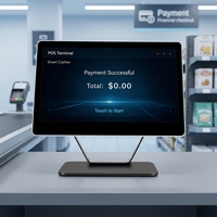 Personnalisation d'usine, terminal de point de vente tout-en-un 15,6 pouces, 1366*768, 2 Go + 32 Go, caisse enregistreuse, kiosque de paiement, magasin de détail