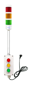 ONN-M4 1-5 Schichten Manuell Bedienbare LED-Signalsäule Warnleuchte mit Summer Blinkfunktion Steuerknopf 100-240V Eingang CE - Product Image 2