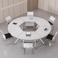 Bureau d'étude moderne mobile simple avec ensembles de chaises Petite table pliante de bureau de conférence de formation de réunion de 6 personnes