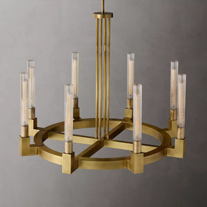 Rustic Copper Hanging Pendant Lights Villa Living Room Glass Candle Retro Industrial Brass chandelier - Product Image 6