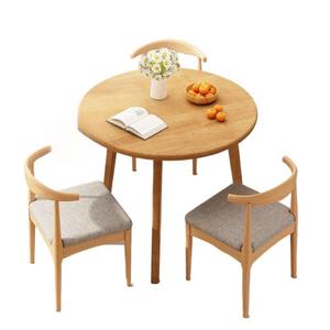 Mesa Redonda de Madera Maciza para el Hogar, Mesa y Silla para Apartamentos Pequeños, Mesa de Negociación, Recepción, Mesa de Café, Moderna, Sencilla, Informal - Product Image 5
