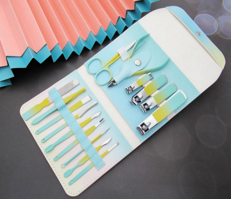 Folding bag colorful green yellow 15-piece set