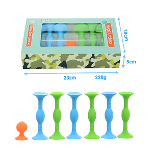 Bộ 6 mũi mềm phi tiêu thể thao ngoài trời/trong nhà với cốc hút 3 màu xanh và 3 màu xanh lá cây phi tiêu Silicone cho các trò chơi ném - Product Image 3