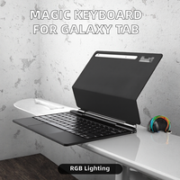 Keyboard nirkabel BT lampu latar RGB ajaib, Keyboard untuk Samsung Galaxy Tab S10 Plus/S9/S8/S7 model