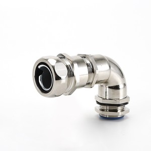 Flexible <b>Cable</b> Elbow 90 Degree Nickel Plated Copper Threaded Connector Waterproof For Ordinary <b>Cable</b> - Product Image 2