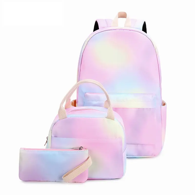 WeaveWin Wholesale 3set Fashion Fur Mini Backpack Colorful Satchel Ladies Backpack Hologram Backpack for Girls