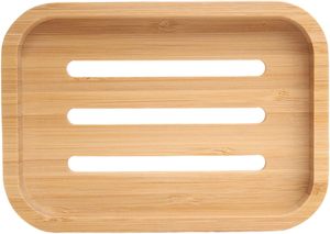 Porte-savon en bambou, porte-savon en <span class=keywords><strong>bois</strong></span> pour la douche, la salle de bain, la cuisine avec plateau auto-drainant - Product Image 4