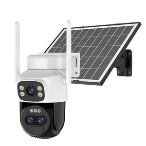 في الهواء الطلق المنزل قبة رصاصة الربط إنذار AI بطارية المراقبة 3 عدسة الذكية كشف الحركة PTZ 4G سيم شبكة كاميرا شمسية - Product Image 1