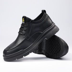 Zapatos de Chef Negros con Suela Suave Antideslizante, Zapatos de Seguridad de Moda SRC, Botas Casuales de Cuero para Hombre, Zapatos de Trabajo Impermeables Resistentes al Aceite - Product Image 2