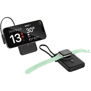 Batterie externe magnétique sans fil 3-en-<span class=keywords><strong>1</strong></span> portable 10000 mAh à charge rapide pour montre connectée et téléphone avec câble - Product Image 2
