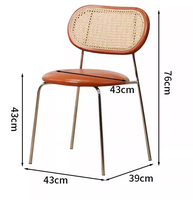 Chaise de salle à manger moderne de luxe en bois massif avec dossier en rotin, empilable, design écologique pour centre commercial, hôpital, hôtel, restaurant, usage commercial