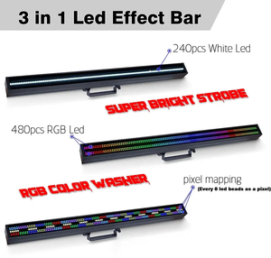 720 luces LED estroboscópicas RGBW blanco cálido con control DMX512/activación por sonido, clasificación IP80, aleación de aluminio para iluminación de DJ/eventos - Product Image 3