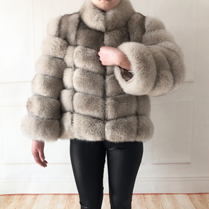 Nouveau Gilet en Fourrure de Renard Style 2022 avec Manches Longues Amovibles, Manteau Chaud à Col Montant, Doudoune en Vraie Fourrure de Renard pour <span class=keywords><strong>Femme</strong></span> - Product Image 3