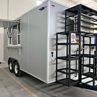 Remorque alimentaire grise à prix direct usine, cuisine mobile commerciale à double essieu pour la vente de restauration rapide