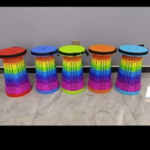 Складной уличный стул, красный, радужный, портативный, для очередей, удобное хранение, регулируемая высота, телескопический, для интернет-магазинов - Product Image 6