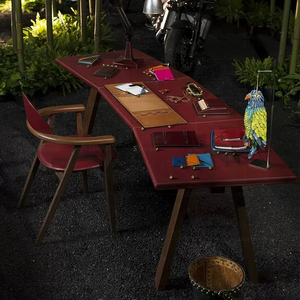 Design minimalista luce italiana scrivania di lusso senso scrivania scrivania casa moderna da gioco in <span class=keywords><strong>pelle</strong></span> di fascia alta - Product Image 5