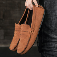 Mocassins de conduite pour hommes en gros d'usine - Chaussures décontractées à semelle souple en similicuir suédé |   Chaussons multicolores à enfiler