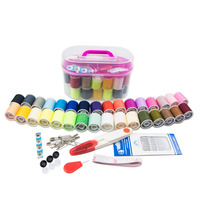 Boîte de rangement rigide en plastique pour fournitures de couture d'urgence, mini kit de couture de voyage pour débutants et adultes, réparation par couture à la main