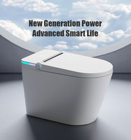 Inodoro Inteligente de Una Pieza de Estilo Moderno, Sanitario de Cerámica, Inodoro WC de Suelo con Autolimpieza