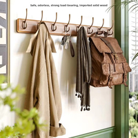 Cintre mural adhésif en bois pour le stockage des manteaux et des vêtements de cuisine-Design moderne multifonctionnel durable et écologique