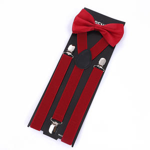 Set di <span class=keywords><strong>bretelle</strong></span> rosse personalizzate per matrimonio <span class=keywords><strong>con</strong></span> papillon - Product Image 1