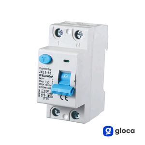 Relais de protection Gloca JXL1-63 2P 63A 300mA Rcd 240V Montage sur rail DIN - Product Image 3