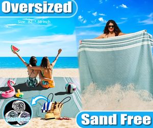 Serviette de plage turque surdimensionnée personnalisée, séchage rapide, anti-sable, <span class=keywords><strong>poncho</strong></span> de surf, robe de change pour le camping - Product Image 4
