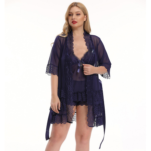 2025 elegante camicia da notte da <span class=keywords><strong>donna</strong></span> in pizzo biancheria intima Sexy vedere attraverso il <span class=keywords><strong>pigiama</strong></span> di stoffa per la casa - Product Image 1