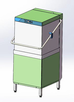 Lave-vaisselle commercial autonome de type capot en acier inoxydable 304, capacité 35+21L, température de nettoyage 60-65°C