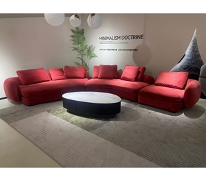 Ensemble de canapé sectionnel moderne de luxe 7 places, canapé d'angle en tissu 3 pièces pour la maison et la villa - Product Image 1