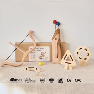 Offre Spéciale : Ensemble Cible de Tir à l'Arc en Bois pour Bébé, Entraînement de Coordination Œil-Main, Puzzle pour Enfants de 2 à 4 Ans, Certifié EN71 - Product Image 1
