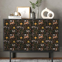 Papier peint vintage animaux de la forêt, panneau mural design personnalisé anti-rayures, mur en liège, panneau mural translucide
