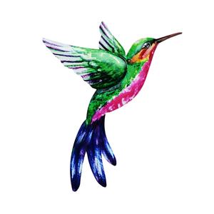 Colibrì parete in metallo arte scultura verde uccello Design per la porta o soggiorno decorazione - Product Image 2