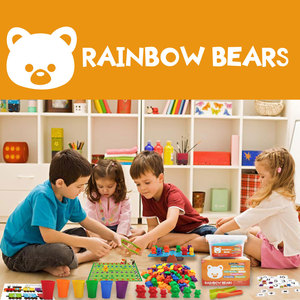 Jouet éducatif pour enfants Paico Kids Rainbow Count Bear avec cartes de questions - Poids de 9g, 6g, 3g - Jouet éducatif pour les enfants de 5 à 7 ans en plastique - Product Image 2