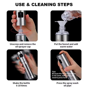 Bouteille en verre avec couvercle en acier inoxydable de 100 ml, vaporisateur de vinaigre, distributeur <span class=keywords><strong>d</strong></span>'<span class=keywords><strong>huile</strong></span> <span class=keywords><strong>d</strong></span>'<span class=keywords><strong>olive</strong></span> avec entonnoir rechargeable pour barbecue, salade - Product Image 4