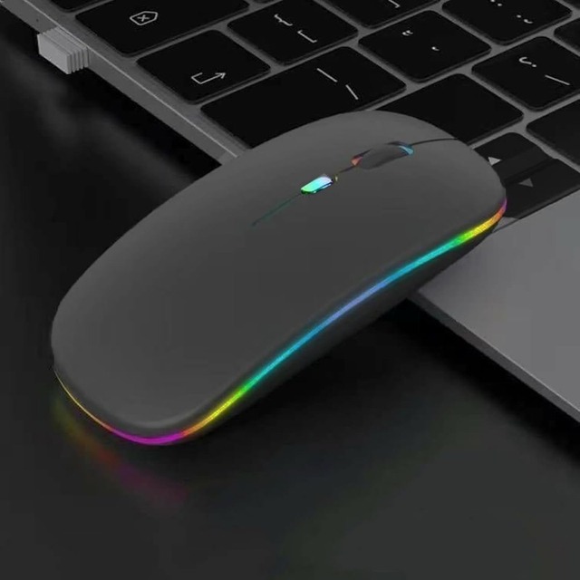 Rechargeable Bluetooth Wireless Mouse with 2.4GHz USB RGB Mouse for Computer Laptop Tablet PC Mouse Wireless