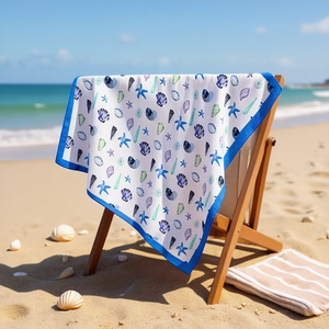 Pañuelo cuadrado pequeño con diseño de conchas marinas coloridas, 70x70 cm, 38 g, accesorio de moda para mujeres y hombres - Product Image 3